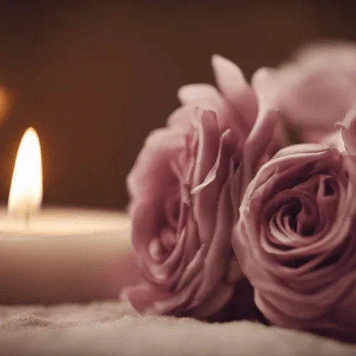 Massage Oil Gift Set by ZestySpiritz featuring relaxing rose-scented oils in elegant packaging.