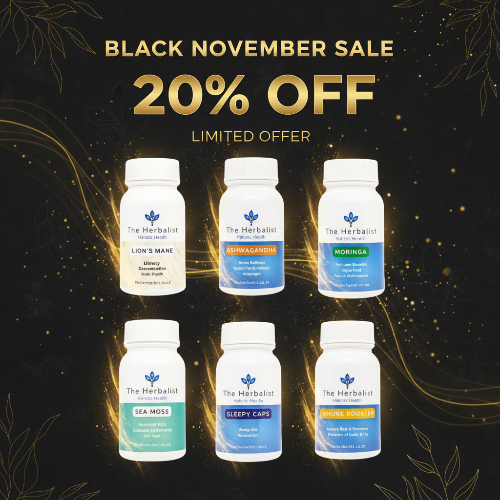 Promotional image of Vitality & Zen supplement bundle with a Black November Sale offer on a dark background.
